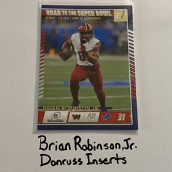 Brian Robinson,Jr. San Francisco 49ers All-Pro RB Donruss Short Print Insert Card. 