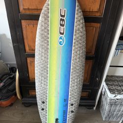 FOR SALE: CBC 5’8” Sushi Fish Soft Top Surfboard – $80 (Used, Good Condition) 