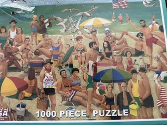 What A Beach Superman Abraham Lincoln Mona Lisa 1000 Piece Puzzle New
