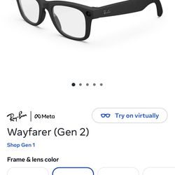 Ray Bans Metas Wayfarer Gen 2 Clear lenses matte black 