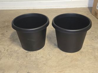 Black Plastic Nursery Plant Pots ~12 Inch – Pair of 2