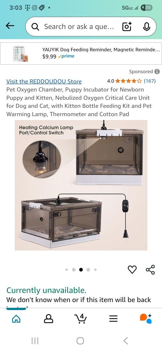 Animal Incubator Puppy/birds/lizards