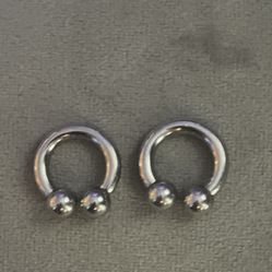 8 Gauge Silver Hoop Earrings