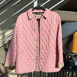 Pink Quilted Burberry Utility Jacket 