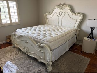 King Bed with Firm Mattress, Mirror, Dresser