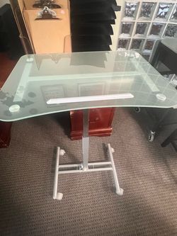 Rolling Glass Laptop Desk