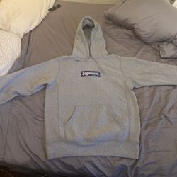 Supreme Blue Bandana Box Logo Grey Hooded Sweatshirt