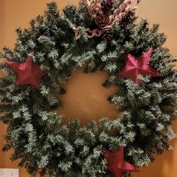 Supercharge your Christmas tree display w/🔥TWO🔥VERY LARGE Wreaths ~ Each wreath is 3 feet wide ~ BOTH @ ONE Price (Includes storage boxes)