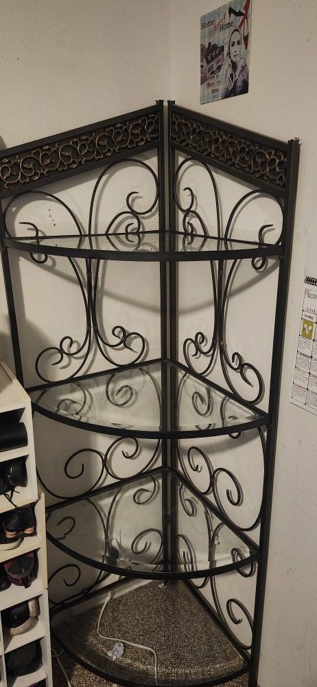 Corner Glass/Metal Shelf