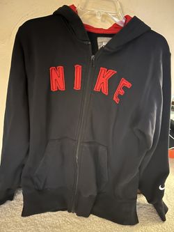 Nike Zip Up Large Letter Sewn Hoodie Youth L (14-16)
