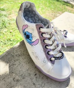Disney Lilo & Stitch Glitter Sneakers Size 10 Ohana Shoes