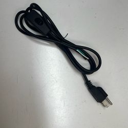 6 feet 3 wires cord pigtail 18 gauge with on-off switch 3-prong polarized plug black 