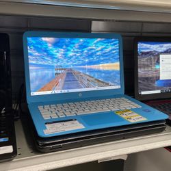Hp Stream Sky Blue Computer Laptop 14” With Charger Working Condition 