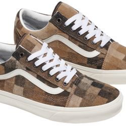 Vans Old Skool Sweater Check Brown sneakers logo flat shoes new tennis shoes