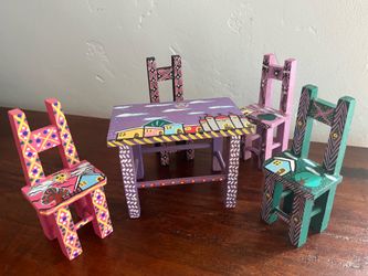 Mini hand painted table from Mexico