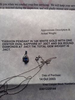 14k white gold sapphire & diamond