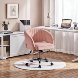 Pink velvet desk chair / pink vanity chair / cute pink vanity chair / adjustable height chair 