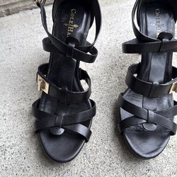 Cole Haan Nike Air Black Leather Stilettos