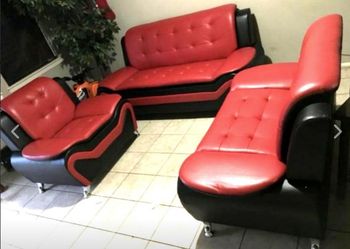 New 3pc. Red and Black living room set