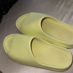 Lime Green Yeezy Slides 