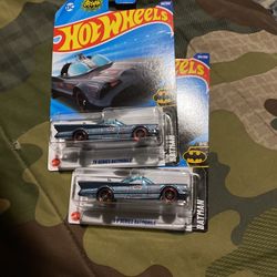 Hot Wheels 2025 DC Batman 3/5 TV Series Batmobile Set of 2 Blue by Mattel