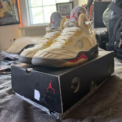 Off White x Air Jordan 5 SP “Sail” 
