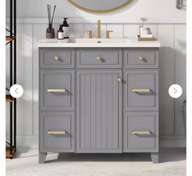 36 in. W x 18 in. D x 34 in. H Single Sink Freestanding Bath Vanity .