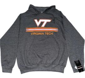 Virginia Tech Hokies Gray Pullover Hoodie Sweatshirt Mens Medium New Captivating