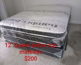 $200 Queen pillow top mattress only brand new free delivery same-day