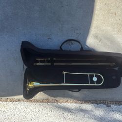 Mendini Gold Trombone W/ Silver Mouthpiece