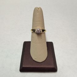 18ky Vintage Cathedral Shank With .55 Approx. Center Excellent Cut Solitaire Ring