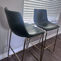 Green / Gold Bar Stools