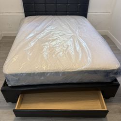 Full Size Bed Frame With Mattress Set. All New Furniture Free Delivery Free Installation