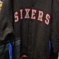 Men's Vintage 76ers Wool Blend Jacket Hardwood Classics by G-III & Carl Banks, Size 3XL