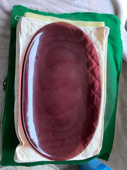 Purple glass oval platter