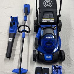 Kobalt 40-Volt Brushless Lithium Ion 20-in Self-Propelled Cordless Electric Lawn Mower Outdoor Power Tool Combo Kit.