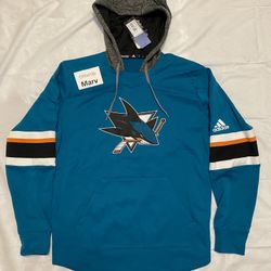 New Adidas San Jose Sharks Pullover Hoodie Sweater (Medium)