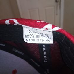 Red Supreme Hat  Made In China Used In Good Condition 