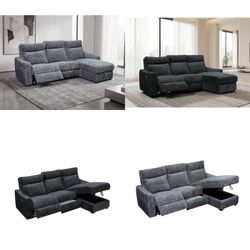 New.S3ctional w/ Single Power Zero Gravity R3cliner + USB