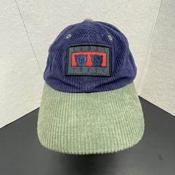 Teddy Fresh Two Teds Corduroy Strapback Hat Cap OSFA Adjustable Blue Green