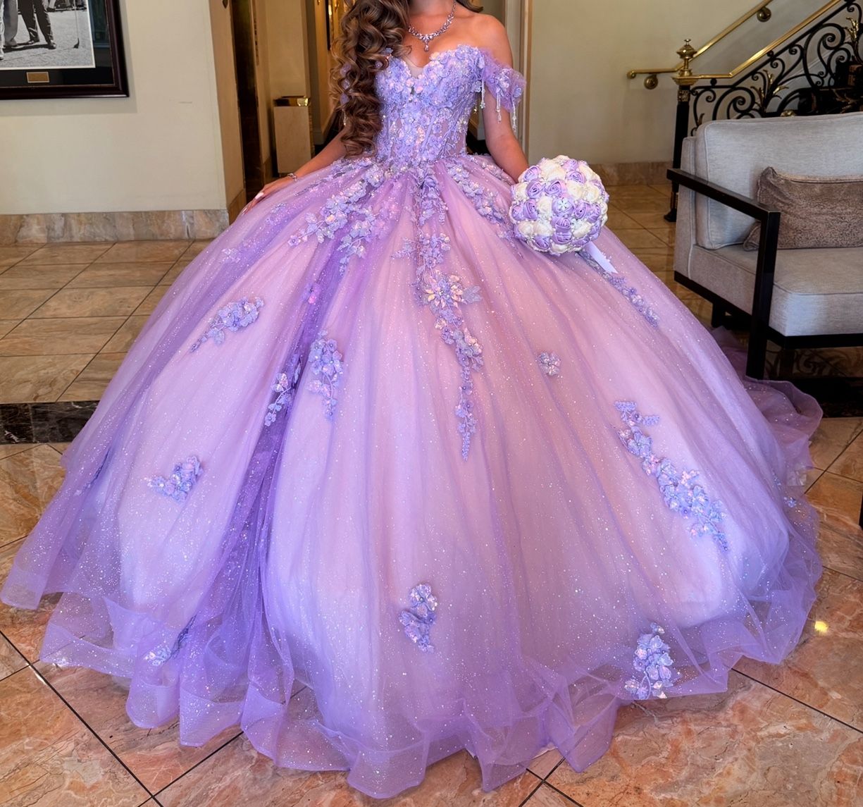 Lilac Lavender QuinceaƱera Dress