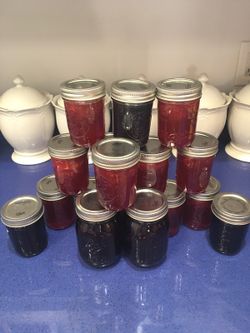 Strawberry and blueberry preserves