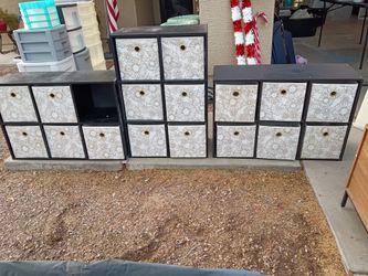 Cube Storage Shelves with Fabric Bins