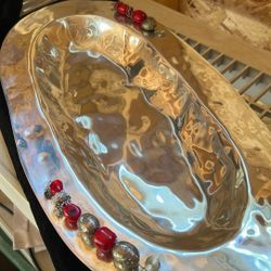 Polished Pewter Serving Tray, Large 