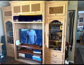 FREE White oak entertainment center 3 pieces
