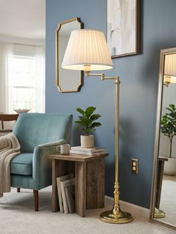 Traditional brass floor lamp