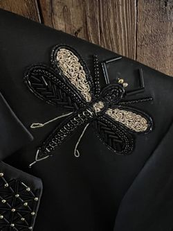 Brand New DRAGONFLY French Crown Embroidered Suit