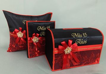 Quinceanera Set - Black With Red