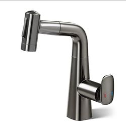 (Brand New in Box)  Alphabath Rotatable Bathroom Faucet with Pull Out Sprayer, Height Adjustable Bar Sink Faucet with 5 Modes, 360° Swivel, Spot-Free 
