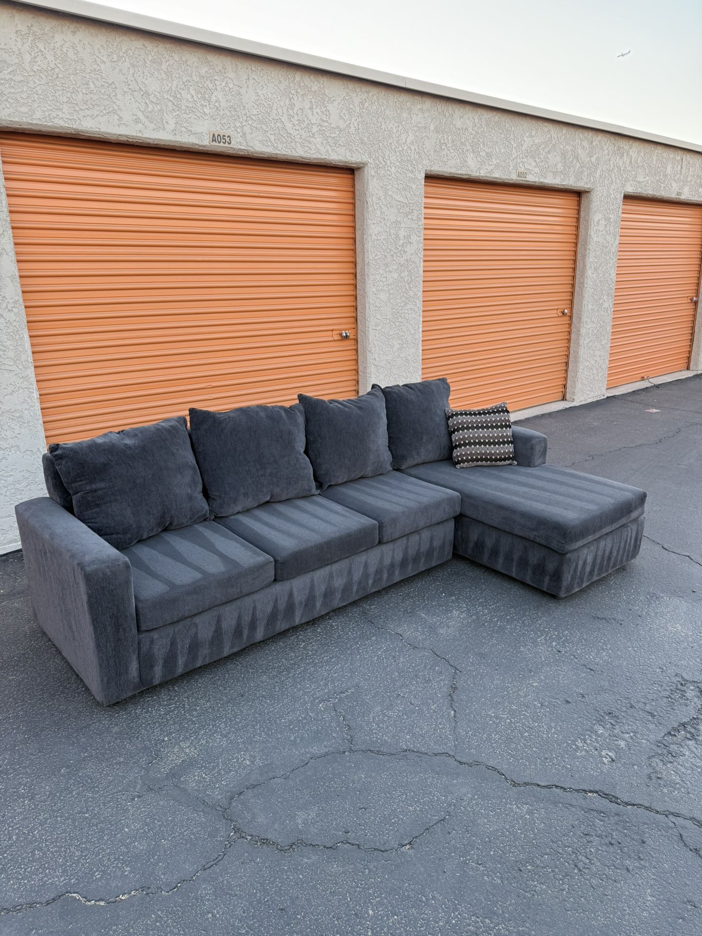 FREE DELIVERY - Gray Sectional Couch W/ Chaise